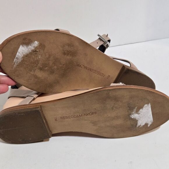 Rebecca Minkoff Sandy Studded Sandals Womens Size 7M Blush Pink/Nude Leather - Picture 3 of 7